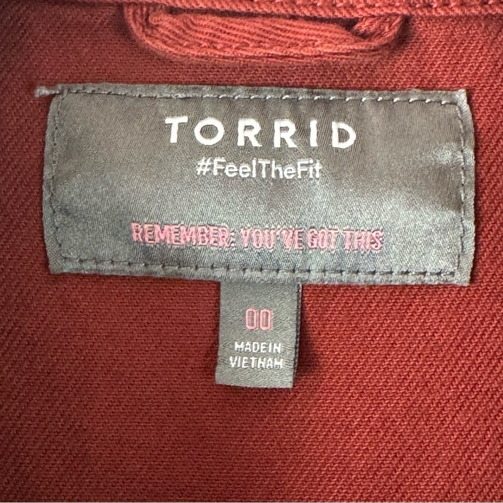 Torrid Women's Size 00 M Fired Brick Denim Jean Shaket 100% Cotton SOLD OUT - Picture 3 of 11